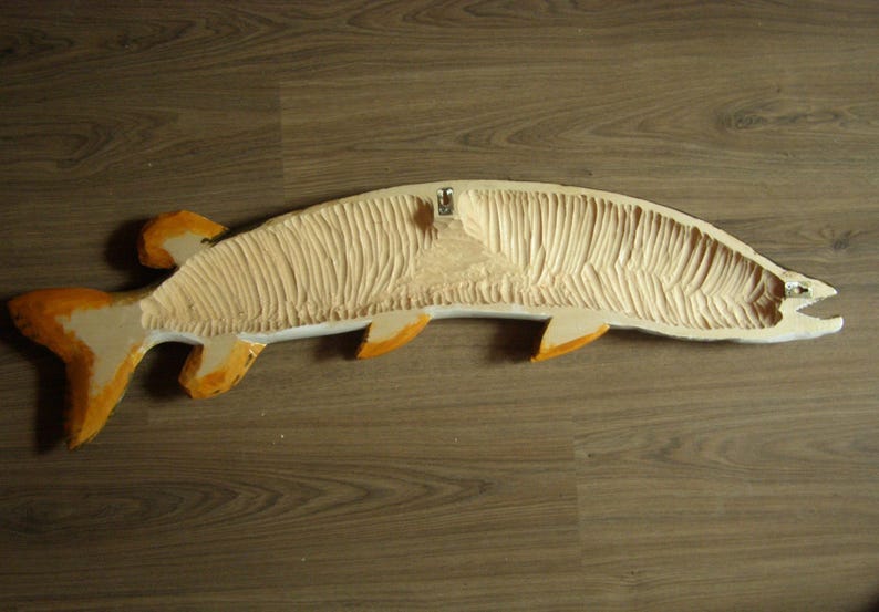 Northern Pike, Esox Lucius, Pike, 36-40 Inches 3D Wall Wooden Fish, One ...