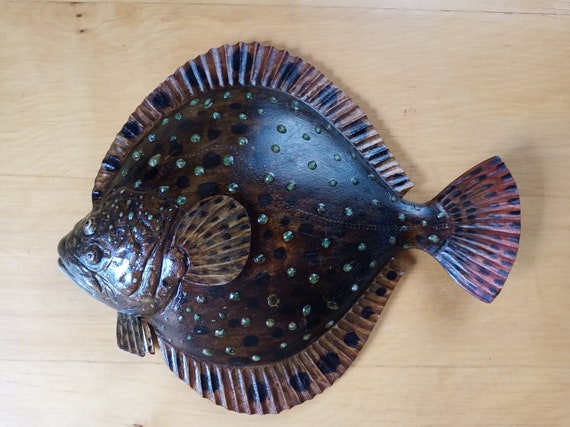 36 Cm 3d Wand Holzskulptur Aus Fisch Kambala Kalkan Etsy