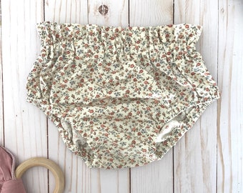 baby girl clothes baby cake smash outfit diaper cover nappy cover blue rose print baby bloomers Floral bloomers Floral bloomers