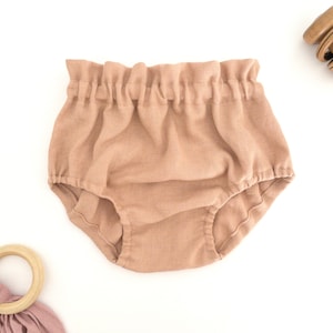 Clay Linen Baby Bloomers | Toddler Bloomers | Baby girl Clothes | Newborn Going Home Outfit | Baby Shower Gift | Bummies, Diaper Cover