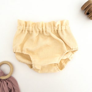 Ivory Linen Baby Bloomers | Toddler Bloomers | Baby girl Clothes | Newborn Going Home Outfit | Baby Shower Gift | Bummies, Diaper Cover