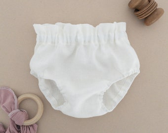 White Linen Bloomers | Toddler Bloomers | Baby girl Clothes | Newborn Going Home Outfit | Baby Shower Gift | Bummies, Diaper Cover