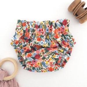 Rifle Paper Co. Floral Baby Girl Bloomers Baby Girl Diaper Cover Bloomers Baby girl Clothes Baby Outfit Newborn Going Home Outfit image 1