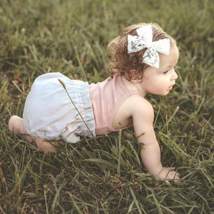 Gray Linen Blend  Baby Girl Diaper Cover | Toddler Bloomers | Baby girl Clothes | Newborn Going Home Outfit | Baby Shower Gift