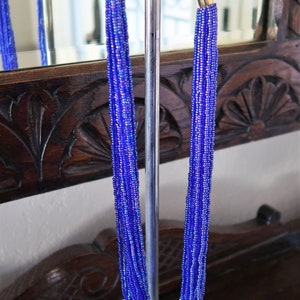 Vintage 18 strand Deep Purple/Blue Czech Glass Seed Bead Necklace