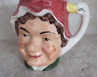 Artone Hand Painted Farmer's Wife Character Toby Mug Goose Handle England