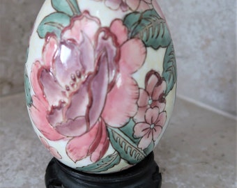 Vintage Toyo porcelain egg with stand Designed for the T. Eaton Company Asian Art
