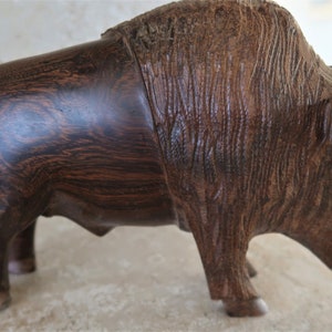 Vintage Ironwood Buffalo Statue/carving image 3