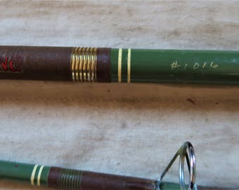 Vintage Western Hoegee Co Tuna King Hengel Zout water hengel 9 voet hengel 2 stuk hengel ~ mooi stukje geschiedenis