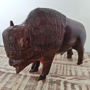 Vintage Ironwood Buffalo Statue/carving
