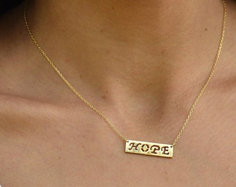 Sterling Silver Hope Necklace: Delicate Cut-Out Charm