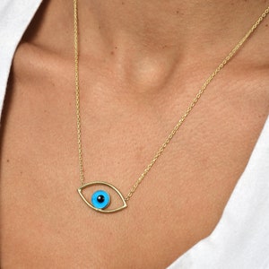 Delicate Evil EYE PENDANT NECKLACE- Delicate Protective Necklace Perfect For Wearing Alone Or Layering