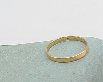 DAINTY STACKING 14k Gold Filled RING, Minimalist Flat Simple Band Delicate Ring