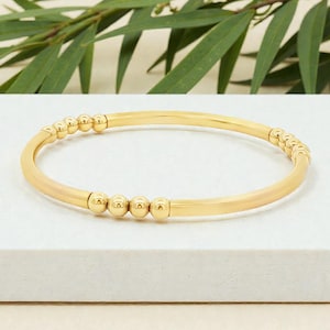14kt Gold Filled Tube Bracelet - Tarnish Free - Water Resistant - Daily Wear Jewelry for Woman