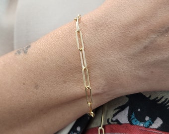 Paper Clip Bracelet, Oval Link Chain, Layering Bracelet, Gold Filled Bracelet,  Isabella Celini, Dainty Necklace, Perfect Gift for Women