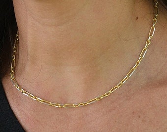 Sterling Silver Oval Link Chain Layering Necklace, Dainty Gift