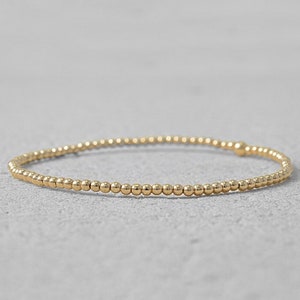 Gold Filled 2 mm Beaded Layering Bracelet, Isabella Celini, Gold Filled Bracelet, Gift For Women, Handmade Gold Filled