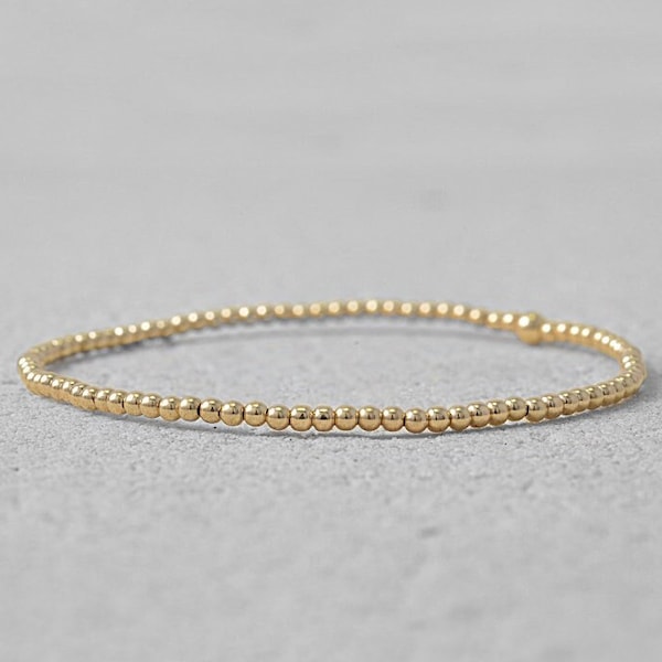 Gold Filled 2 mm Beaded Layering Bracelet, Isabella Celini, Gold Filled Bracelet, Gift For Women, Handmade