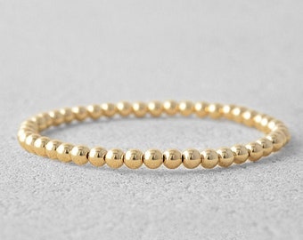 Gold Filled 4 mm Beaded Layering Bracelet, 14kt Gold Filled Beads, Isabella Celini, Layering Bracelets, Gold Filled Layering Bracelets