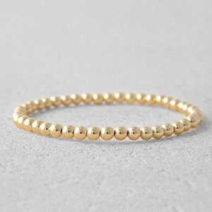 Gold Filled 4 mm Beaded Layering Bracelet, 14kt Gold Filled Beads, Isabella Celini, Layering Bracelets, Gold Filled Layering Bracelets