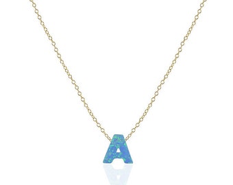 Opal Initial Necklace, Personalized Necklace, Dainty Necklace, Isabella Celini, Gold Filled