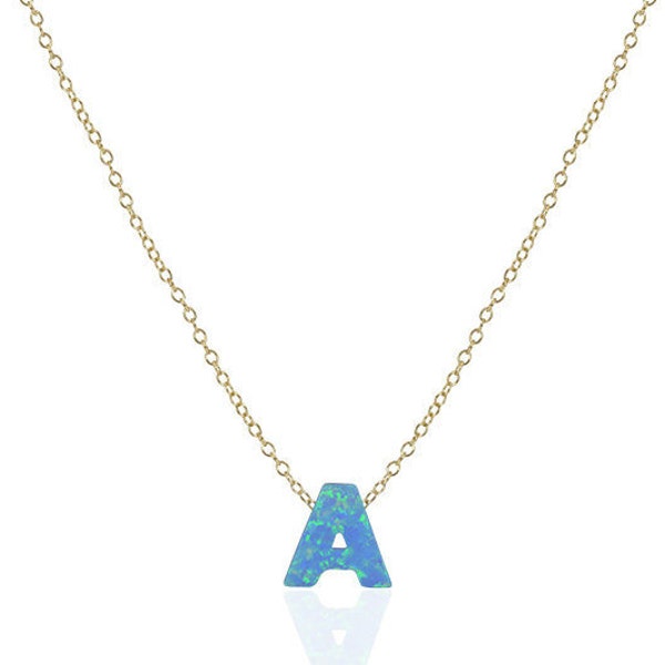 Opal Initial Necklace, Personalized Necklace, Dainty Necklace, Isabella Celini, Gold Filled