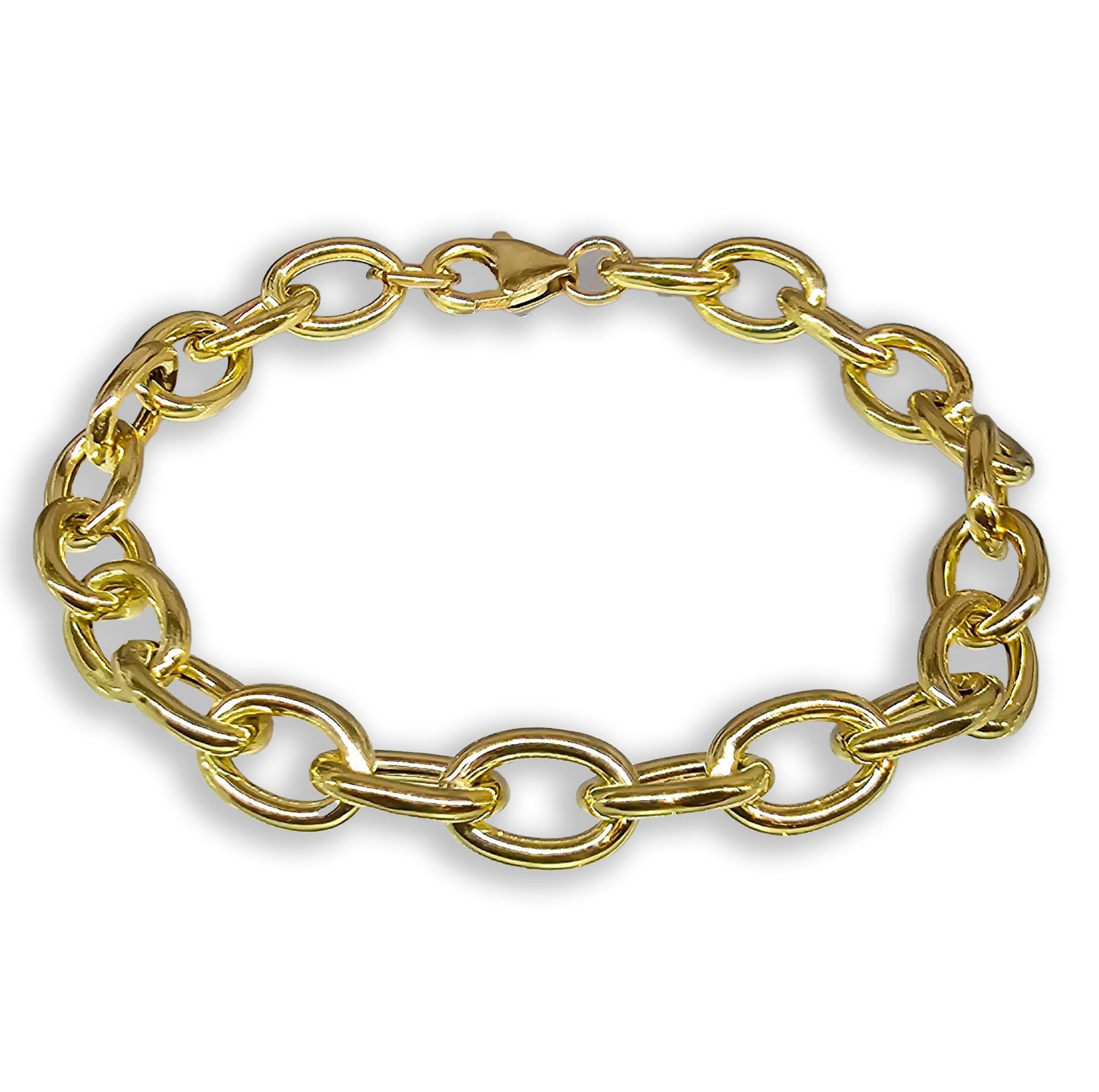 HOORSENBUHS® | 5MM OPEN-LINK™ BRACELET Gold 24K O Link Chain Link Bracelet, Boho, Bohemian, Trendy Handmade display picture 1