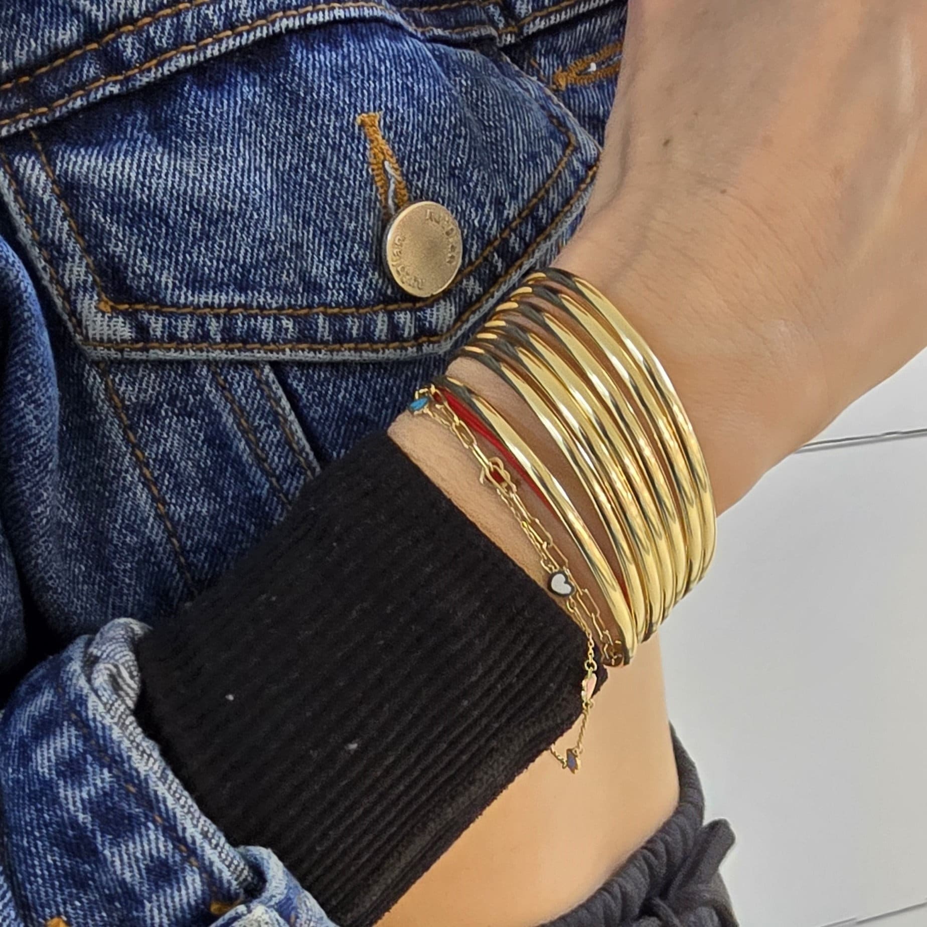 5 pezzi/Set di braccialetti regolabili con catena a più strati e anelli per donne | SHEIN ALIA