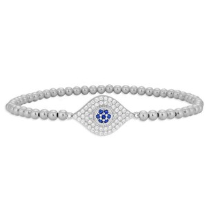 Elegant 14kt Gold Filled Evil Eye Protection Bracelet - Tarnish-Free - Good Luck Pendant - Stretch Beaded Design image 3