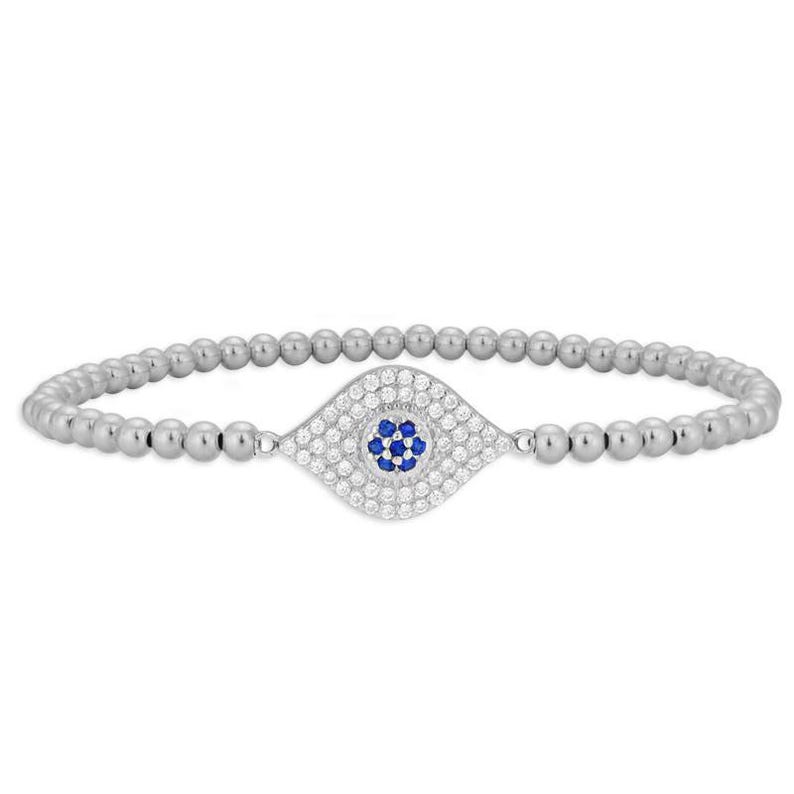 Elegant 14kt Gold Filled Evil Eye Protection Bracelet - Tarnish-Free - Good Luck Pendant - Stretch Beaded Design image 3