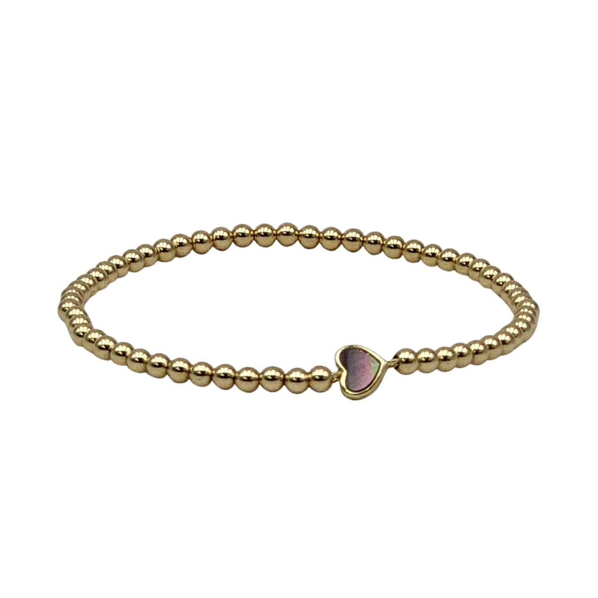 Bracciale Donna Con Perle A Cuore E Catena Di Estensione – Placcato Oro 14k, Delicato E Impermeabile, Regalo Impilabile