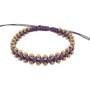 14kt Gold Filled Beaded Bracelet | Adjustable Color Cord | Tarnish-Free Jewelry Gift for Women