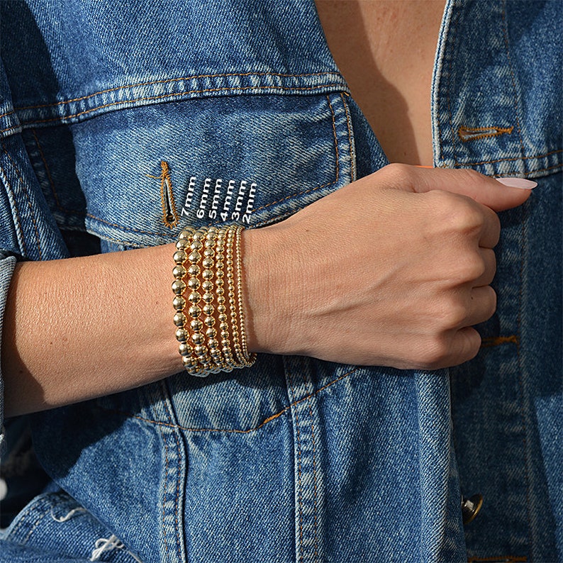 Gold Filled 6 mm Beaded Bracelet, Layer Bracelets, Stackable Bracelets, Gift for Her, Isabella Celini image 5