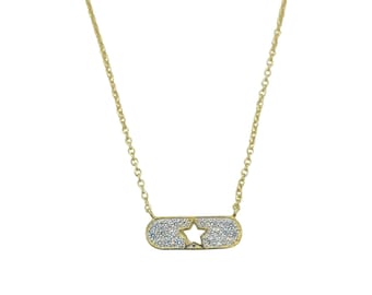 Collar de estrella delicada - Colgante de plata de ley con circonitas cúbicas, collar para combinar con otros collares