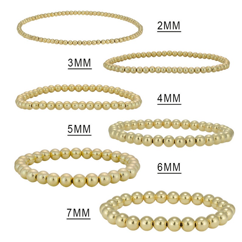 Gold Filled 6 mm Beaded Bracelet, Layer Bracelets, Stackable Bracelets, Gift for Her, Isabella Celini image 9