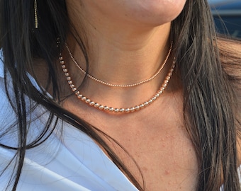 Gold Filled 2 mm Beaded Necklace, Layering Necklaces, Isabella Celini, Dainty Necklace, Bridesmaid Necklace, Perfect Gift