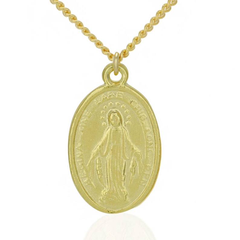 Virgin Maria Charm Necklace Religious Charm Necklace Etsy