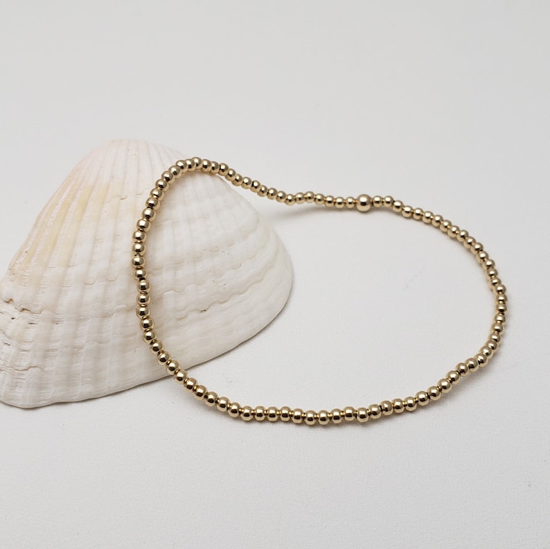 Gold Filled 2 mm Beaded Layering Bracelet, Isabella Celini, Gold Filled Bracelet, Gift For Women, Handmade image 7