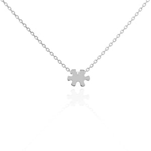 JIGSAW PUZZLE Pendant Casual NECKLACE, Personalized Puzzle Piece Minimalist Necklace Gift for Her