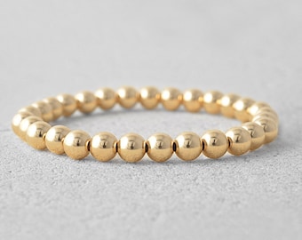 Gold Filled Beaded Bracelet, 7 MM Layer Bracelets, Stack able Bracelets, Gift for Her, Isabella Celini