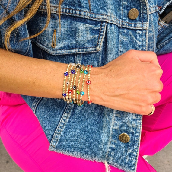 Stacked Bright Colorful Celestial Bracelets