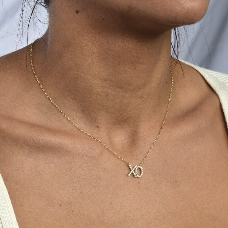 Sterling Silver XO Pendant Necklace Etsy