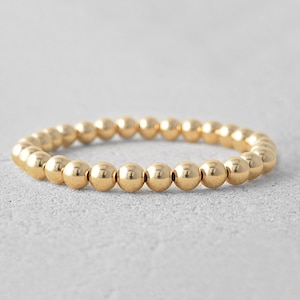 Gold Filled 6 mm Beaded Bracelet, Layer Bracelets, Stackable Bracelets, Gift for Her, Isabella Celini image 1