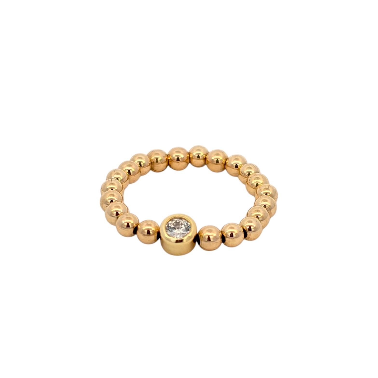14kt Gold Filled Stacking Ring - Tarnish-Free Woman's Jewelry with 3mm Gold Filled Beads - Stretch for Perfect Fit