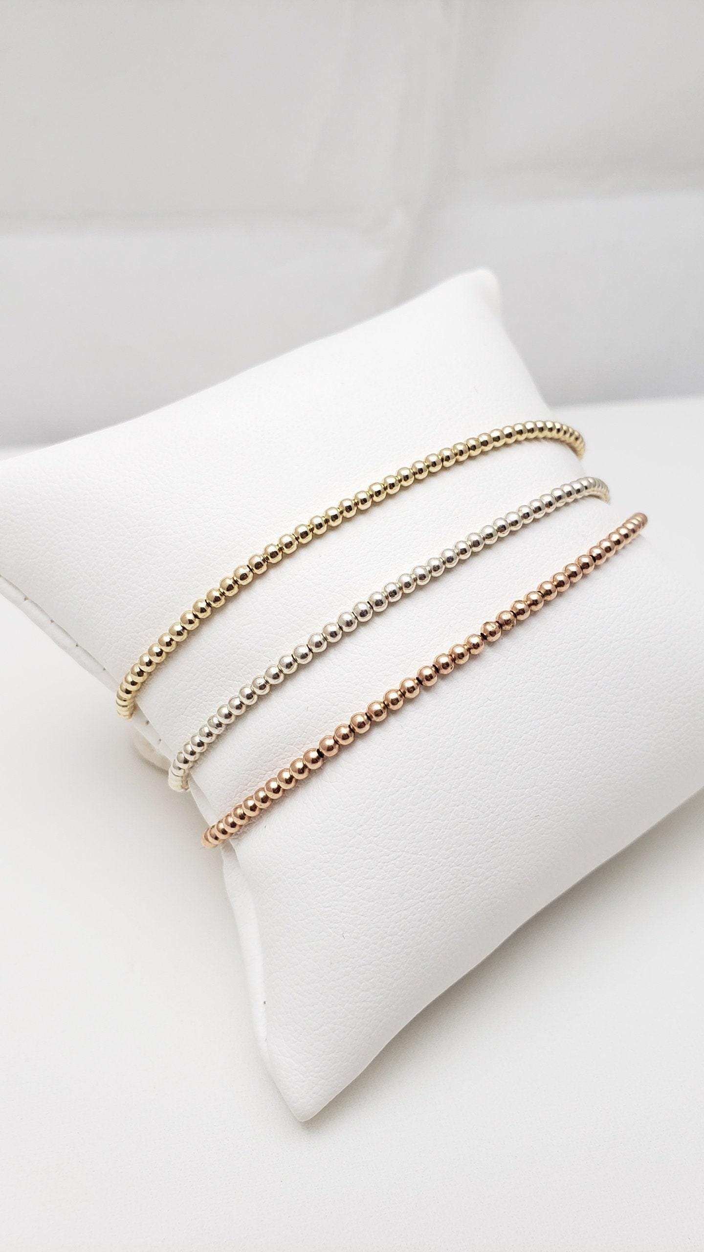 Bracciale Rigido Aperto Placcato Oro Con Perline Colorate | Gioiello Boho Elasticizzato Impilabile Regalo Per Donna
