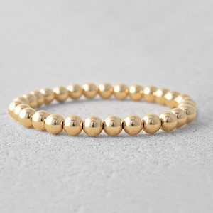 7 mm 14kt Gold Filled Beaded Bracelet – Delicate Women Layering Bracelet - Tarnish Free Jewelry