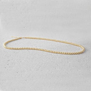 14kt Gold Filled 3 mm Necklace, Dainty Gold Filled Boho Beaded Hippie Jewelry, Tarnish Free Necklace