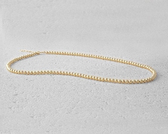 14kt Gold Filled 3 mm Necklace, Dainty Gold Filled Boho Beaded Hippie Jewelry, Tarnish Free Necklace