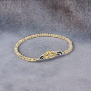 Bracelet étoile de David avec carte d'Israël en perles d'or - Pendentif extensible empilable de perles juives