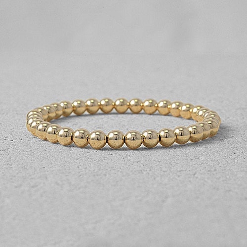 Gold Filled 5 Mm Beaded Layering Bracelet Isabella Celini Etsy